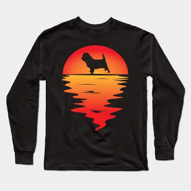 Sunset Dog Cairn Terrier Long Sleeve T-Shirt by Shirtjaeger